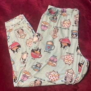 Pj bottom with cat as coffee. Has absolutely zero stains or rips never been worn